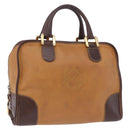 LOEWE Amazona 32 Hand Bag Leather Beige Gold Auth 205160-1