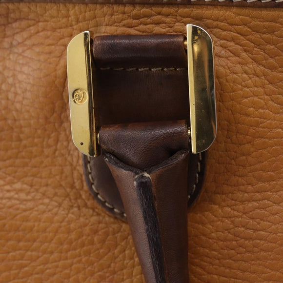 LOEWE Amazona 32 Hand Bag Leather Beige Gold Auth 205160
