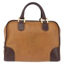 LOEWE Amazona 32 Hand Bag Leather Beige Gold Auth 205160-13