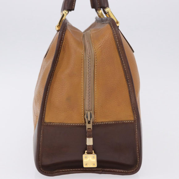 LOEWE Amazona 32 Hand Bag Leather Beige Gold Auth 205160