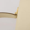 Salvatore Ferragamo Gancini Hand Bag Leather White Gold Auth 205161-18