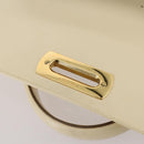 Salvatore Ferragamo Gancini Hand Bag Leather White Gold Auth 205161-27