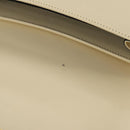 Salvatore Ferragamo Gancini Hand Bag Leather White Gold Auth 205161-28