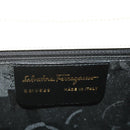 Salvatore Ferragamo Gancini Hand Bag Leather White Gold Auth 205161-12