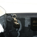 Salvatore Ferragamo Gancini Hand Bag Leather White Gold Auth 205161-35