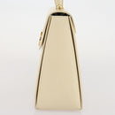 Salvatore Ferragamo Gancini Hand Bag Leather White Gold Auth 205161-5