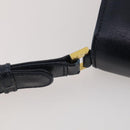 GUCCI Shoulder Bag Leather Navy Gold Auth 205163-8
