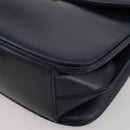 GUCCI Shoulder Bag Leather Navy Gold Auth 205163-17