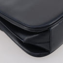 GUCCI Shoulder Bag Leather Navy Gold Auth 205163-18