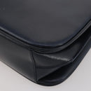 GUCCI Shoulder Bag Leather Navy Gold Auth 205163-19