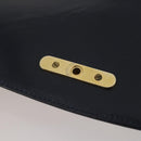 GUCCI Shoulder Bag Leather Navy Gold Auth 205163-22