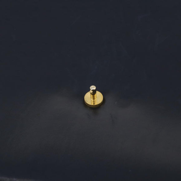 GUCCI Shoulder Bag Leather Navy Gold Auth 205163