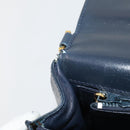 GUCCI Shoulder Bag Leather Navy Gold Auth 205163-25