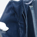 GUCCI Shoulder Bag Leather Navy Gold Auth 205163-28