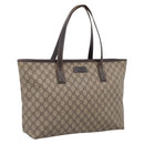 GUCCI GG Supreme Tote Bag PVC Beige 211137 Auth 205165-1