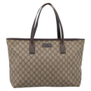 GUCCI GG Supreme Tote Bag PVC Beige 211137 Auth 205165-2