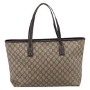 GUCCI GG Supreme Tote Bag PVC Beige 211137 Auth 205165-3