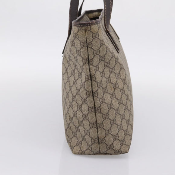 GUCCI GG Supreme Tote Bag PVC Beige 211137 Auth 205165