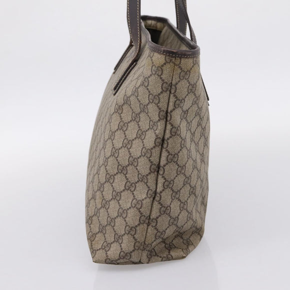 GUCCI GG Supreme Tote Bag PVC Beige 211137 Auth 205165