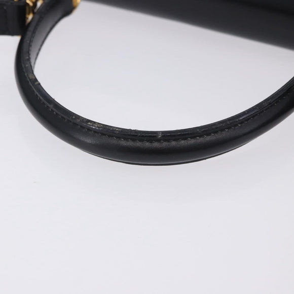 GUCCI Hand Bag Leather 2way Black Gold 000 23 0258 Auth 205166
