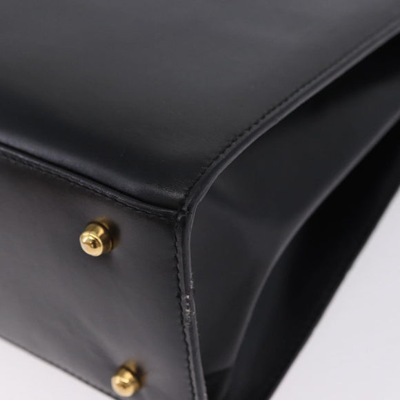 GUCCI Hand Bag Leather 2way Black Gold 000 23 0258 Auth 205166