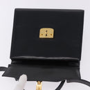 GUCCI Hand Bag Leather 2way Black Gold 000 23 0258 Auth 205166-23