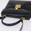 GUCCI Hand Bag Leather 2way Black Gold 000 23 0258 Auth 205166-9