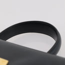 Salvatore Ferragamo Gancini Hand Bag Leather Navy Gold Auth 205167-16