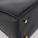 Salvatore Ferragamo Gancini Hand Bag Leather Navy Gold Auth 205167-20