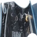 Salvatore Ferragamo Gancini Hand Bag Leather Navy Gold Auth 205167-27