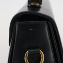 Salvatore Ferragamo Gancini Hand Bag Leather Navy Gold Auth 205167-7