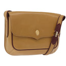 CARTIER Must Line Shoulder Bag Leather Beige Gold Auth 205170A-1