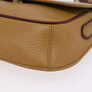CARTIER Must Line Shoulder Bag Leather Beige Gold Auth 205170A-18