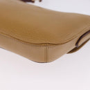 CARTIER Must Line Shoulder Bag Leather Beige Gold Auth 205170A-20