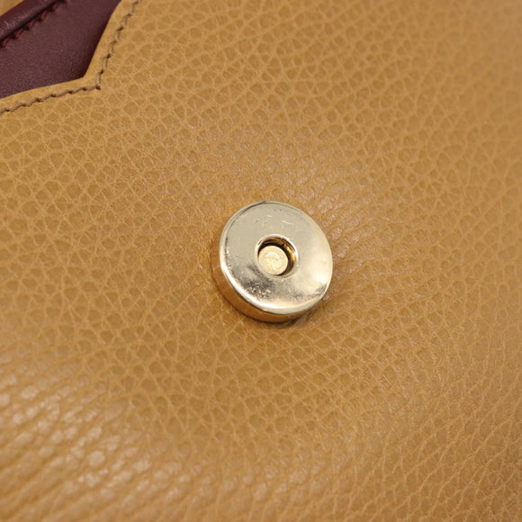 CARTIER Must Line Shoulder Bag Leather Beige Gold Auth 205170A