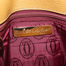 CARTIER Must Line Shoulder Bag Leather Beige Gold Auth 205170A-24