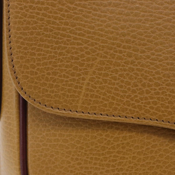 CARTIER Must Line Shoulder Bag Leather Beige Gold Auth 205170A