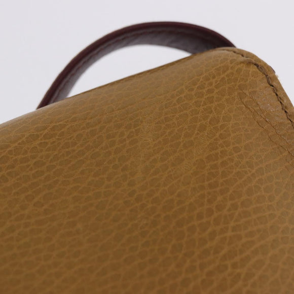 CARTIER Must Line Shoulder Bag Leather Beige Gold Auth 205170A