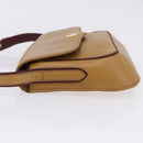 CARTIER Must Line Shoulder Bag Leather Beige Gold Auth 205170A-6