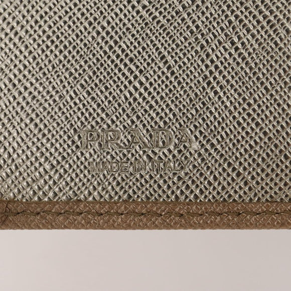 PRADA Bifold Wallet Safiano Leather Gold Auth 205174A