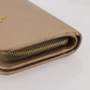 PRADA Bifold Wallet Safiano Leather Gold Auth 205174A-6