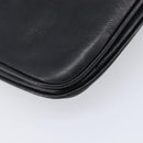 CELINE Chain Shoulder Bag Leather Black Gold Auth 205176-17