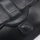 CELINE Chain Shoulder Bag Leather Black Gold Auth 205176-18