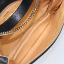 CELINE Chain Shoulder Bag Leather Black Gold Auth 205176-11