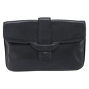 CELINE Chain Shoulder Bag Leather Black Gold Auth 205176-13