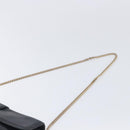 CELINE Chain Shoulder Bag Leather Black Gold Auth 205176-14