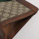 GUCCI GG Supreme Web Sherry Line Clutch Bag PVC Beige Auth 205187-5