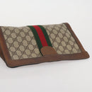GUCCI GG Supreme Web Sherry Line Clutch Bag PVC Beige Auth 205187-8