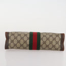 GUCCI GG Supreme Web Sherry Line Clutch Bag PVC Beige Auth 205187-9