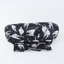 Miu Miu Cat Pattern Clutch Bag Satin Black Silver Auth 205189V-9